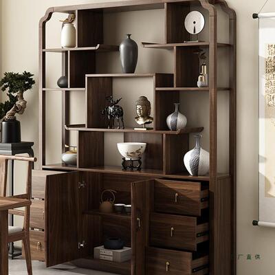 中式博具室古架多宝阁客厅985摆件书茶古董家实木展示柜茶房柜置