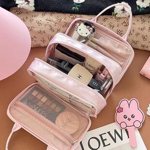 巨轻！超绝分区！韩系化妆包立体不塌2025超火可挂行李箱便携式