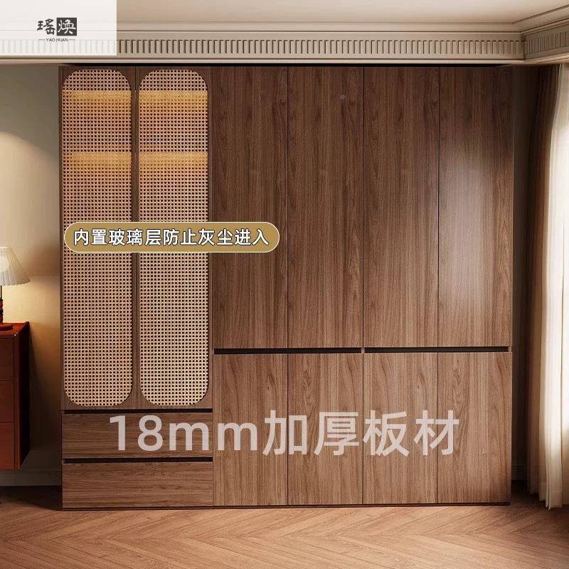中风家小用衣卧室户型实古木柜现代简约分段式隐藏666拉手储物收