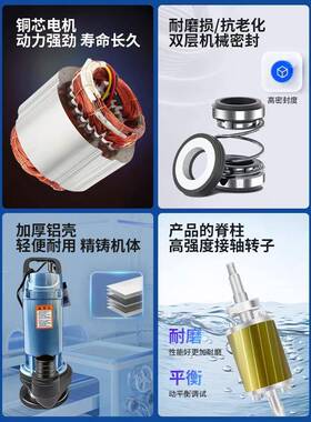 潜水泵20V家2用小型溉滴灌抽水水机高扬程380IMAv三相农用灌污泵