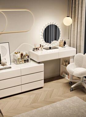 025新款梳妆台卧室斗柜RGQ一现体代简约实木化妆户桌床头柜小型奶