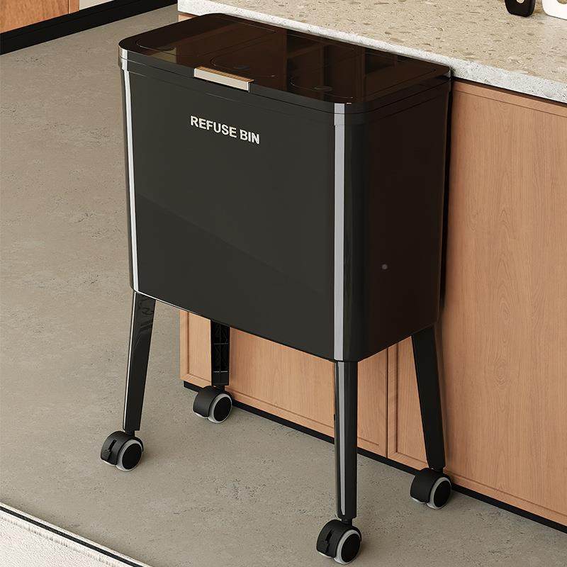 厨房垃圾桶款8401-840专用家用225新0高颜值带盖移动大容量免可弯