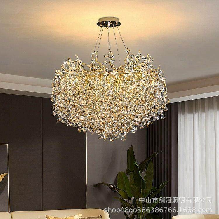 豪华别墅水水吊灯树枝餐厅简美华高档客奢434厅大晶灯法式大厅晶