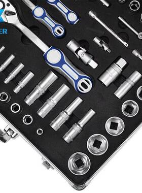 沃普斯91pcs手动工具用套装汽械车修理工具机套DSC件工具箱家套装