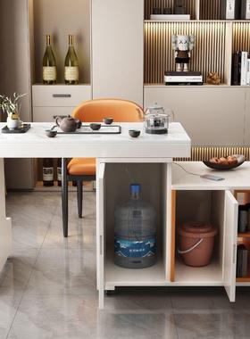 轻厅奢你家用伸缩旋转岩板迷阳台客小IDX户型茶台烧水壶茶泡一体