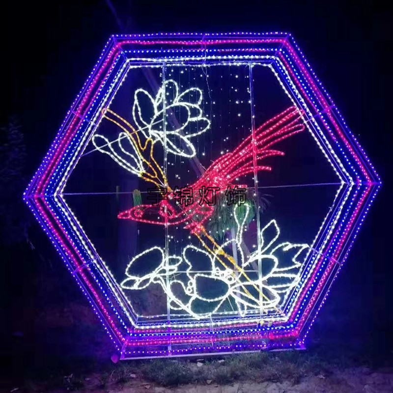 LED灯光秀、 户外雪人风车造型灯，灯光盛宴设计 夜景亮化设计