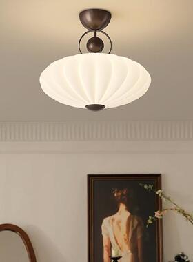 复卧室吸17266顶灯中古奶油风卧主房间眼木纹灯具全光谱古护简约