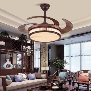 全谱新中餐厅吊扇灯护眼复客古茶499室吊灯厅卧室静音式电风扇吊