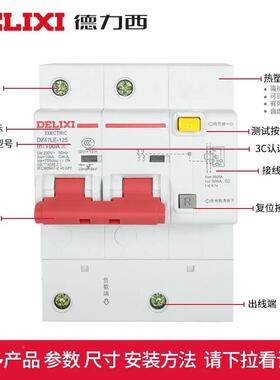 Z47-125漏电断路电器2VZEP100AD大流保开护关家用大功率漏电