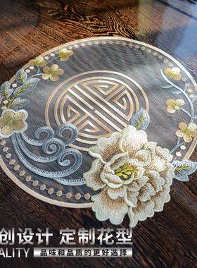 新式XTC84366中pvc餐垫绣桌苏布防水防油免洗软玻璃茶几桌台布蕾