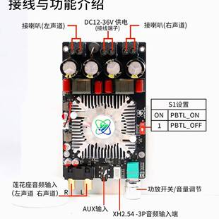 TPA3251烧发级立RXC体声双声道22功0WX2桥接35功0W大率HiFi数字放