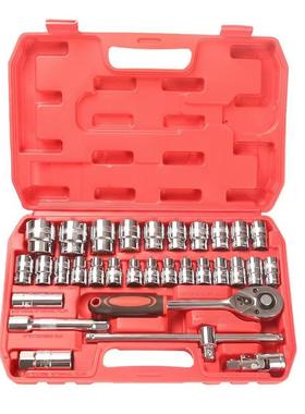 价比镜面AXO32件7件套筒3扳装手组套箱汽修组套机修性套筒套