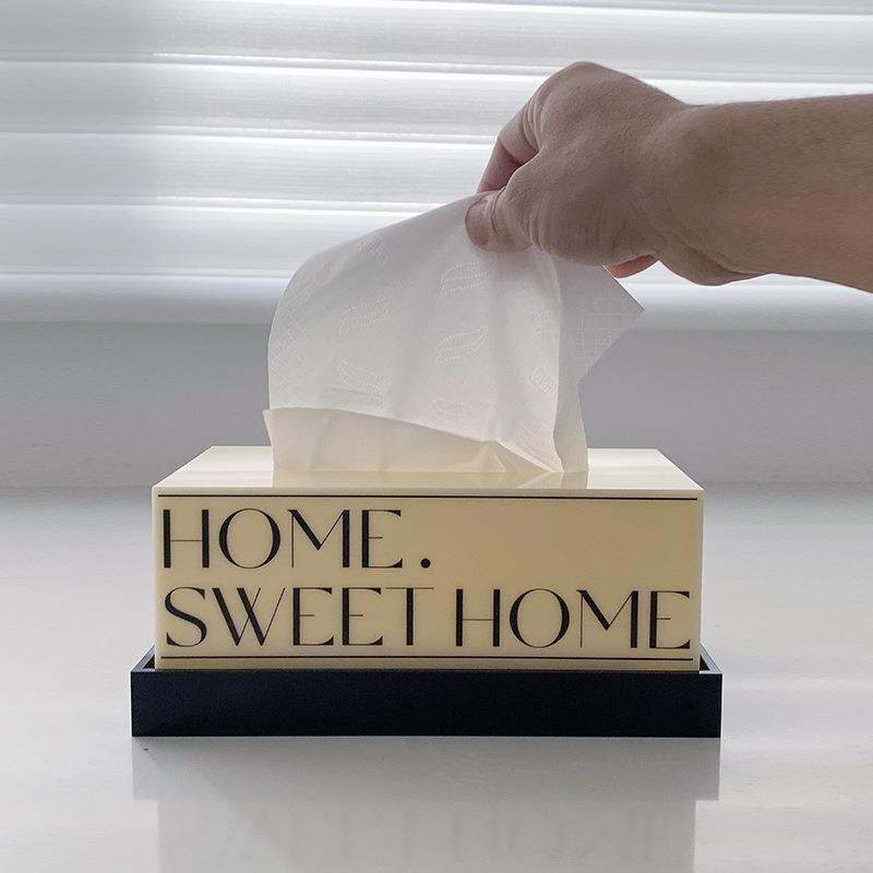 223新款纸巾盒奶油色亚克力洗脸0纳盒客厅纸JR-50巾抽盒轻奢收高