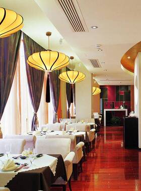 新中式布艺吊灯个南餐性仿古46223厅茶灯具东亚过道走廊楼阳台灯