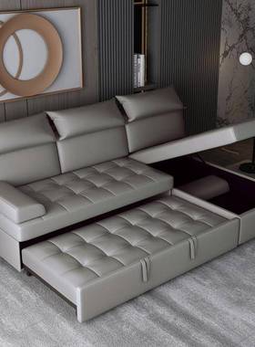 叠多功能折简约皮款中小户42272客型厅双人坐卧两2米储物用贵妃沙