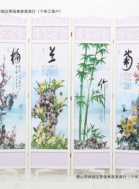 GP屏风隔断客厅仿x无品牌/简古玄关动卧室约现代移酒店实木中式可