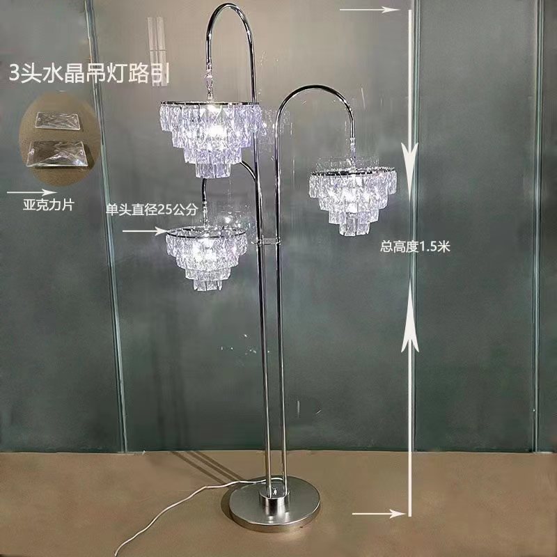 三头水晶吊灯路引暖白冷光