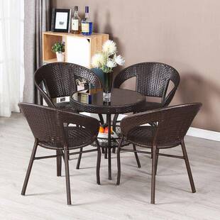 尚藤椅三件套阳椅台茶桌休UED时闲室外庭院几组合户外藤编网红茶