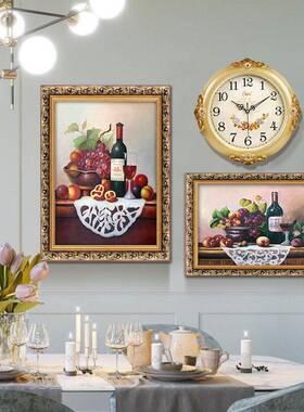 欧式餐厅装饰画果油画现代简约歺厅画饭水厅墙壁饰装V191墙壁画带