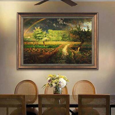 米勒装名拾穗者饰画拾穗者客厅厅油画卧餐室走廊过道复古欧画式美