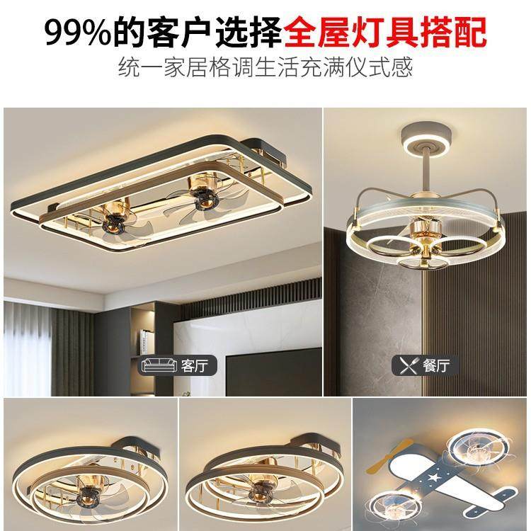 客厅灯2025新款吊风扇灯现代轻灯奢大气主智能语284音餐厅扇全屋