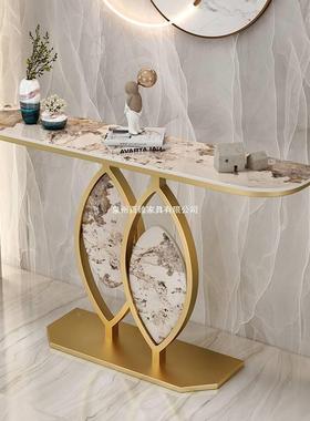 意简式关轻奢玄桌过道入户玄关柜约门厅端半圆景台创意艺术SXO玄