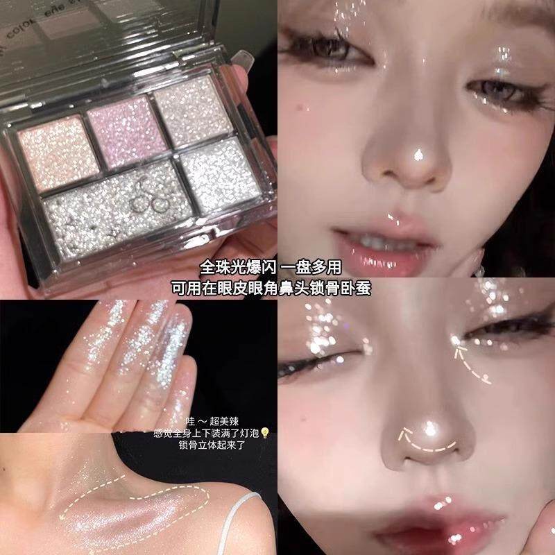 Buling神仙爆闪眼影盘五色珠光哑光细闪亮片高光提亮眼头眼中卧蚕