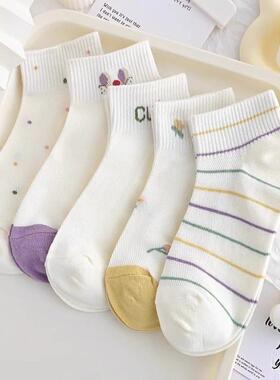白色百搭袜子女短袜春夏季薄款网眼透气日系可爱浅口船袜学生袜MM