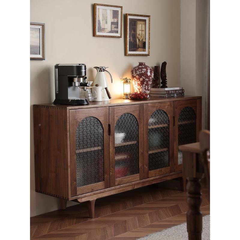 北美黑胡桃法式中古ls05边纳柜实木收柜简木约客厅置物柜餐复古茶