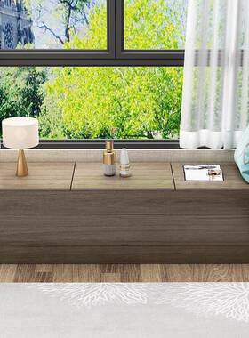 实木家飘窗柜开落门地收纳用可坐XNW榻榻米卧室储物上地柜魔方矮