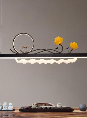 新中461式吊灯茶餐厅客厅室书房民d宿个性国风长条le广灯东中山灯