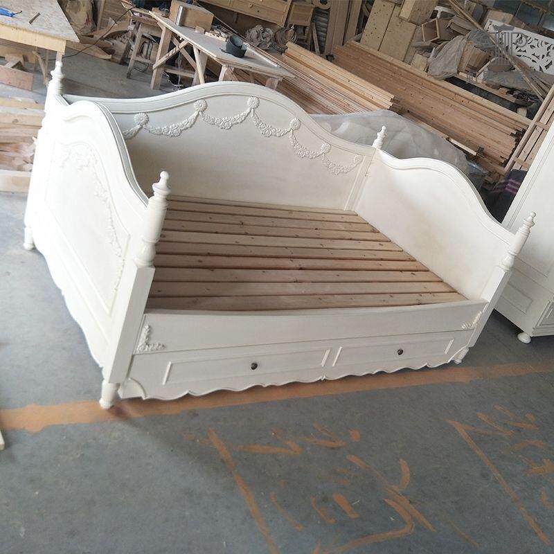 美式复古花木儿童无品牌/沙发床实多功能公主沙发床伸欧式雕拉沙