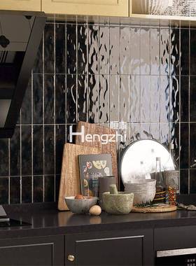 古长条60x24CLP0全瓷复亮光波浪面手砖工白色绿色卫生墙间瓷砖厨