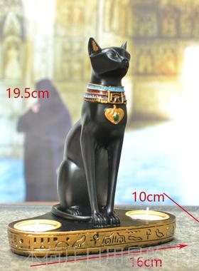 正品古埃及贝斯餐特店铺厅蜡烛台装客厅饰设猫神烛摆台书房办公室
