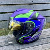 正品 Ryzen摩托车头盔四男车初号机女士冬四分盔之三机半盔双镜季