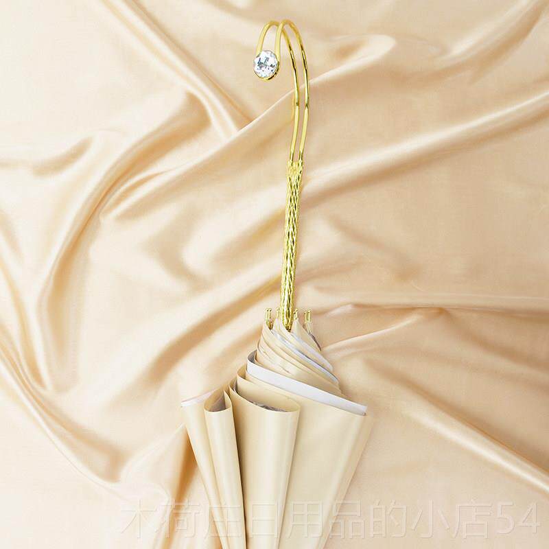 正品SUNMYHOME?奢原创法式水墨花双层长雨伞防晒太阳伞柄女复晴古