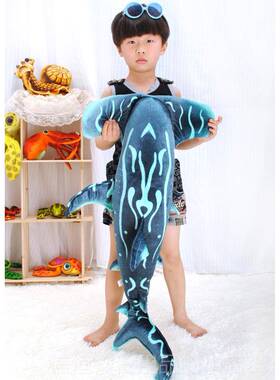 高档锤头鲨 鱼公仔 海洋日动绒物生毛绒玩具抱枕 毛儿童玩具男孩