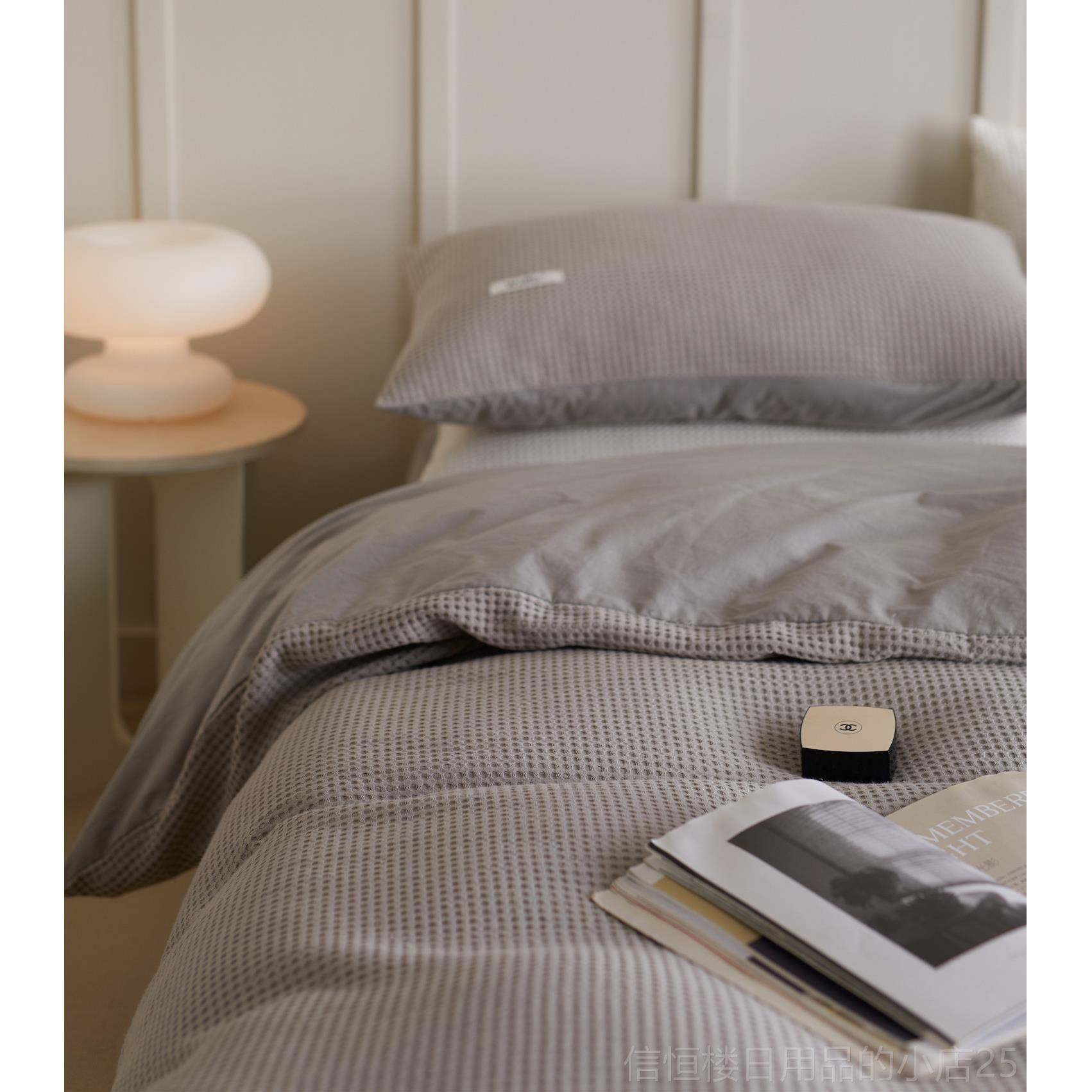 高档超柔华夫格全宿棉床笠n四件白套is纯色复古酒店民法式色床单,床上用品,床品套件/四件套/多件套,淘宝优惠券,粉丝福利购,淘宝优惠卷