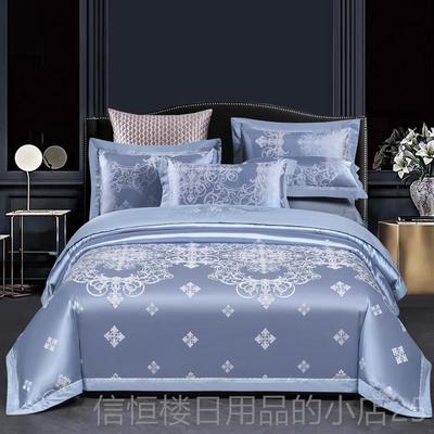 高档贡全棉缎提四件套花欧式轻奢华纯棉被套1.8m高庆端床品柔软婚