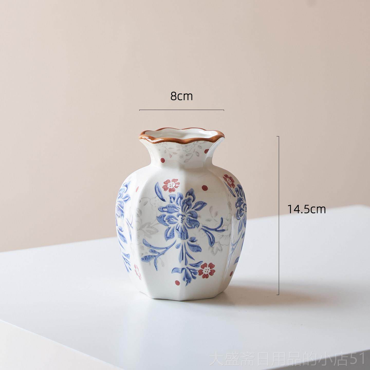 高档八角大号瓶新中花式覆古陶瓷花摆件客厅插花装饰品鲜玄关花瓶,家居饰品,花瓶,淘宝优惠券,粉丝福利购,淘宝优惠卷