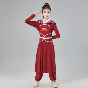 正品花木兰服装儿出童舞蹈演服男女童武侠古甲士装古代将军兵铠表