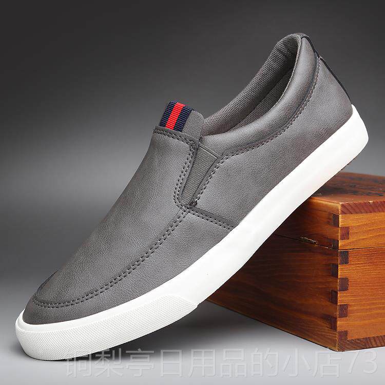 正品夏季新款潮鞋鞋男鞋脚蹬懒男人鞋男士休一闲透气皮开车鞋软底
