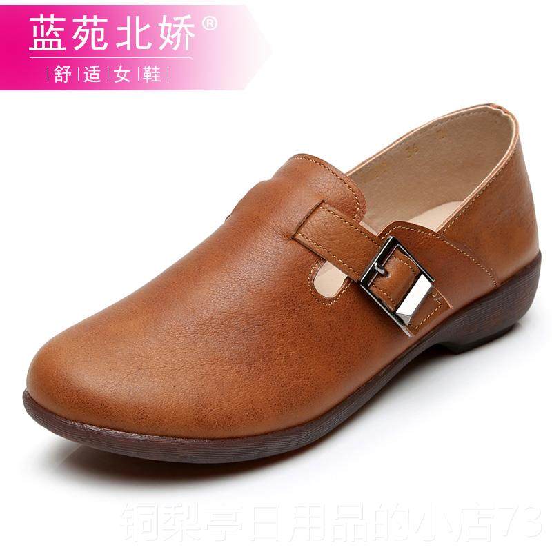 正品2真02新款女鞋平5底女单鞋舒适牛筋底软底百搭闲妈妈休鞋春秋