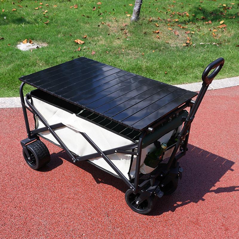 户外便携野餐营地车郊游可折叠手拉小拖车野营四轮储物小推车现货