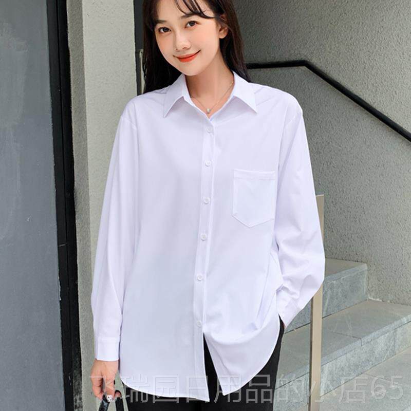正品加码m白衬衫女长袖职业服女式夏式季宽松工作服正式工作白衬