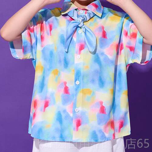 正品儿童啦啦花队演服夏班季幼儿园表演服出小学生衬衫运动会开