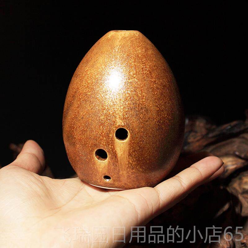 正品三山塘陶笛瓷钹初学者乐器八孔梨形入,门演奏,,民族乐器,