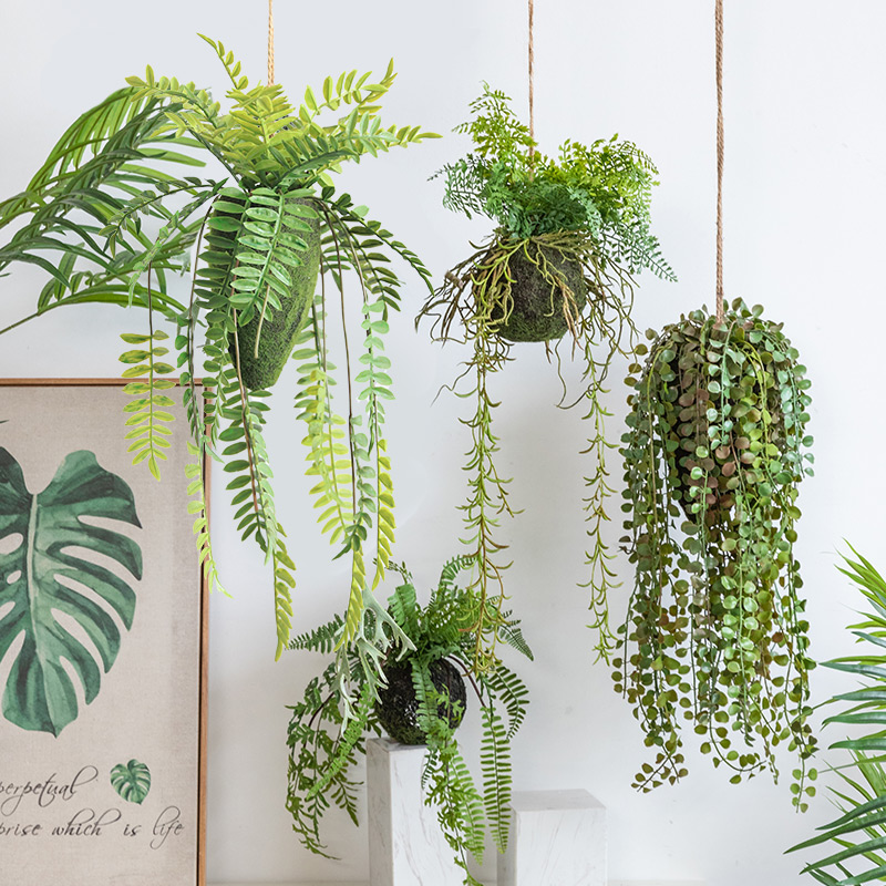 氧气森林悬挂装饰绿植盆栽酒吧餐厅家居庭院展厅吊顶壁挂仿真植物
