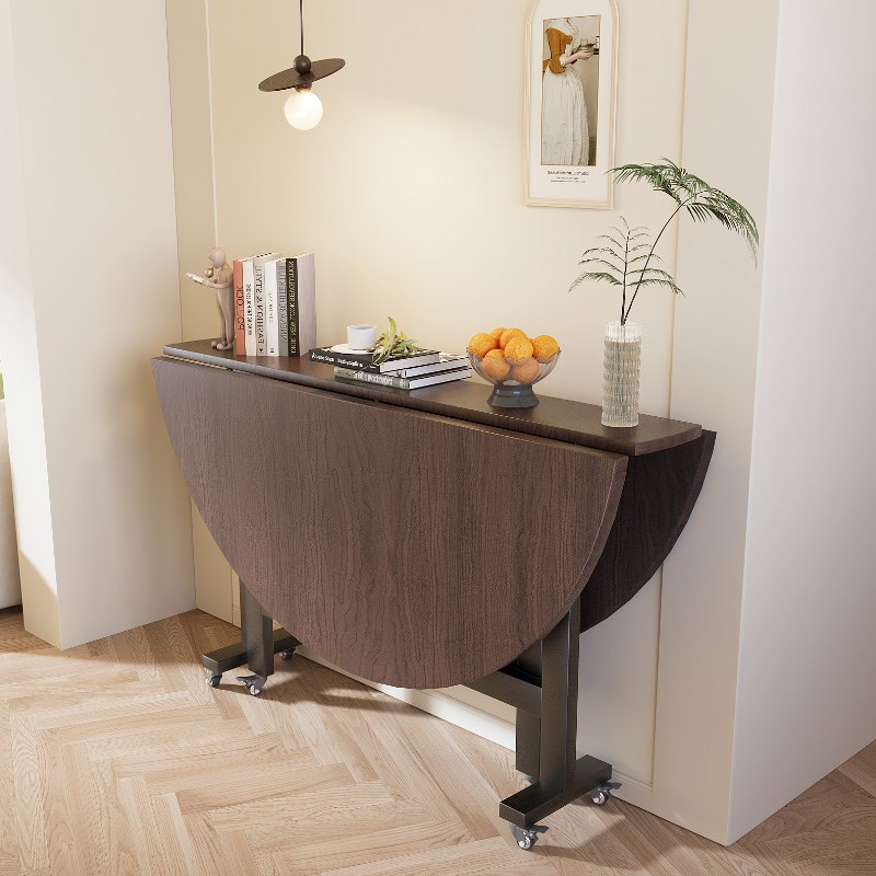 折叠桌子餐桌家用小户型吃饭桌子简易折叠圆桌便携式多功能可移动