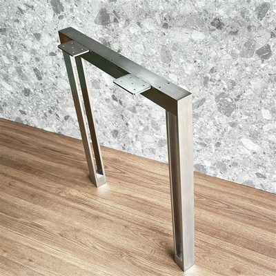 超强支撑实木大板不锈钢桌腿餐桌吧台书桌脚意式极简金属桌脚支架